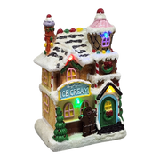 Lighted Resin Gingerbread House - Ice Cream