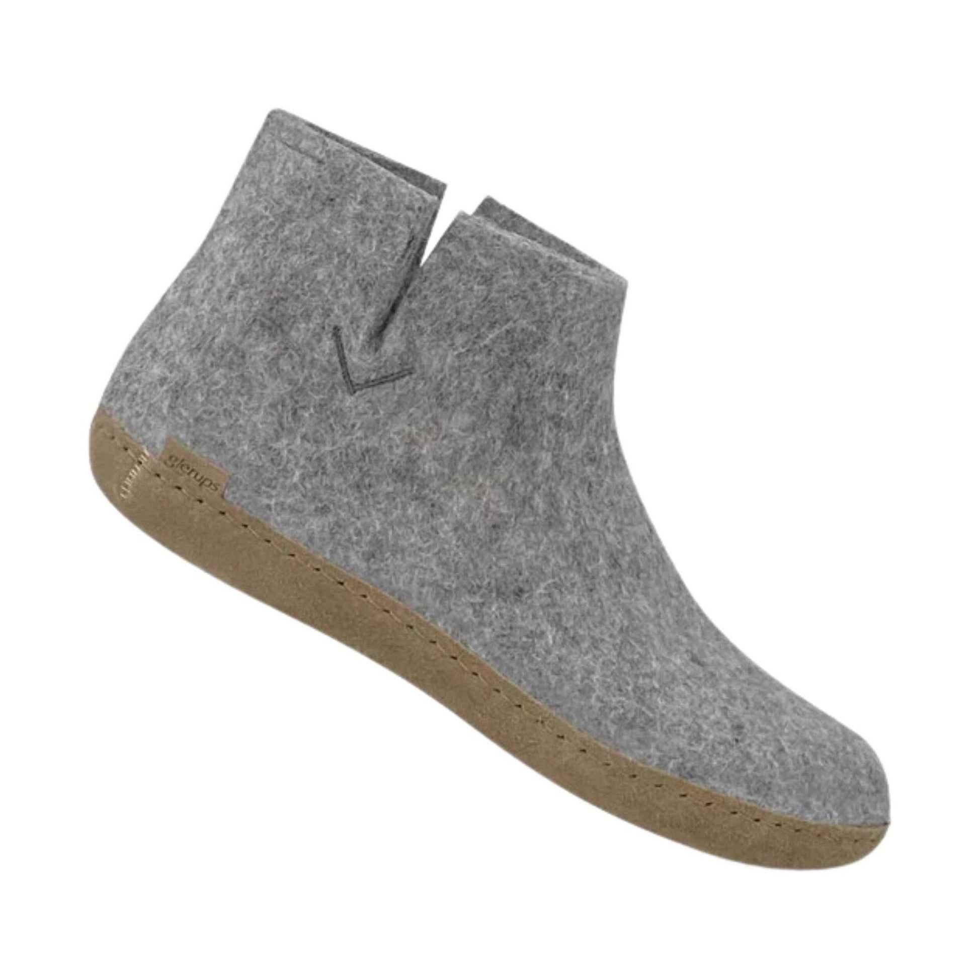 Glerups Boot With Leather Sole Slipper - Grey Suede by Lenny's Shoe & Apparel