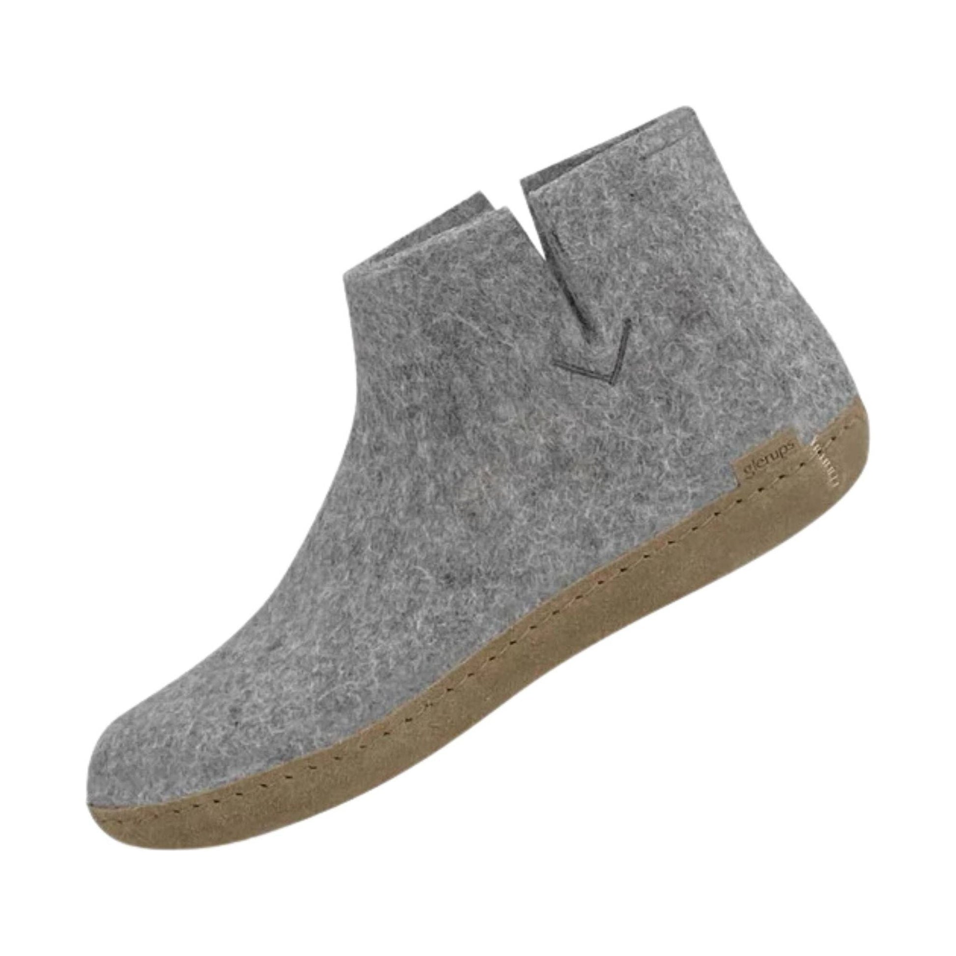 Glerups Boot With Leather Sole Slipper - Grey Suede by Lenny's Shoe & Apparel
