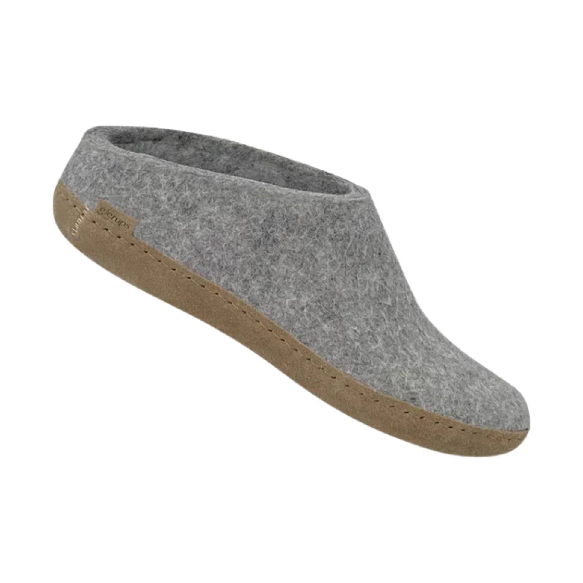 Glerups Slip On With Leather Sole Slipper - Grey Suede by Lenny's Shoe & Apparel