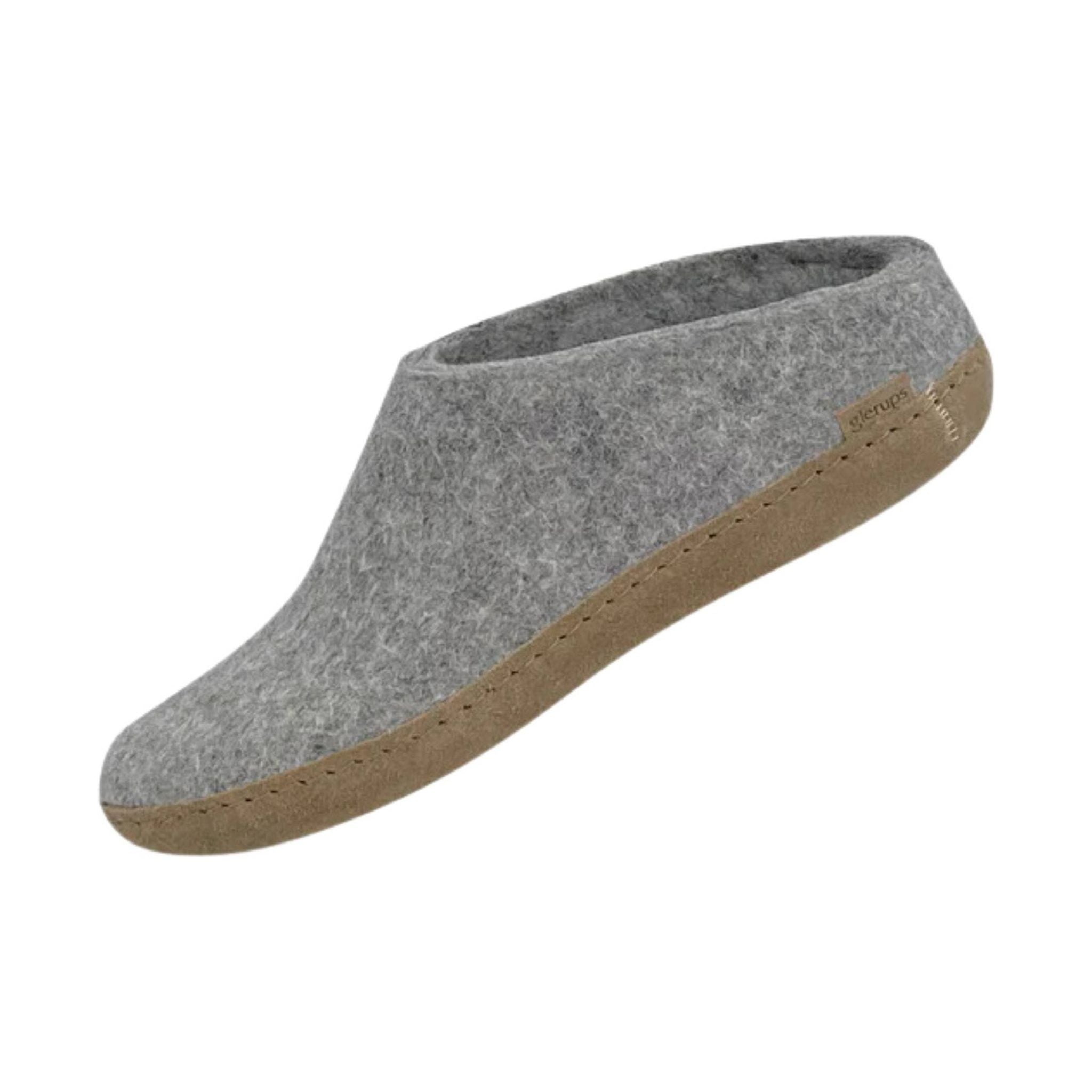 Glerups Slip On With Leather Sole Slipper - Grey Suede by Lenny's Shoe & Apparel