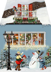 Miniature Advent Card - Winter Night on Lantern Lane