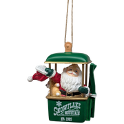 Santa's Ski Gondola Ornament - Green
