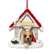 Ceramic Doghouse Ornament - Boxer - Cropped