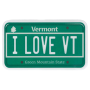 Small Vinyl Sticker - I LOVE VT License Plate