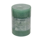 Rustic Pillar Candle - 4 Inch Green