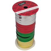 Seasons 100 ft. Curling Ribbon - Red, Green, Gold & Silver