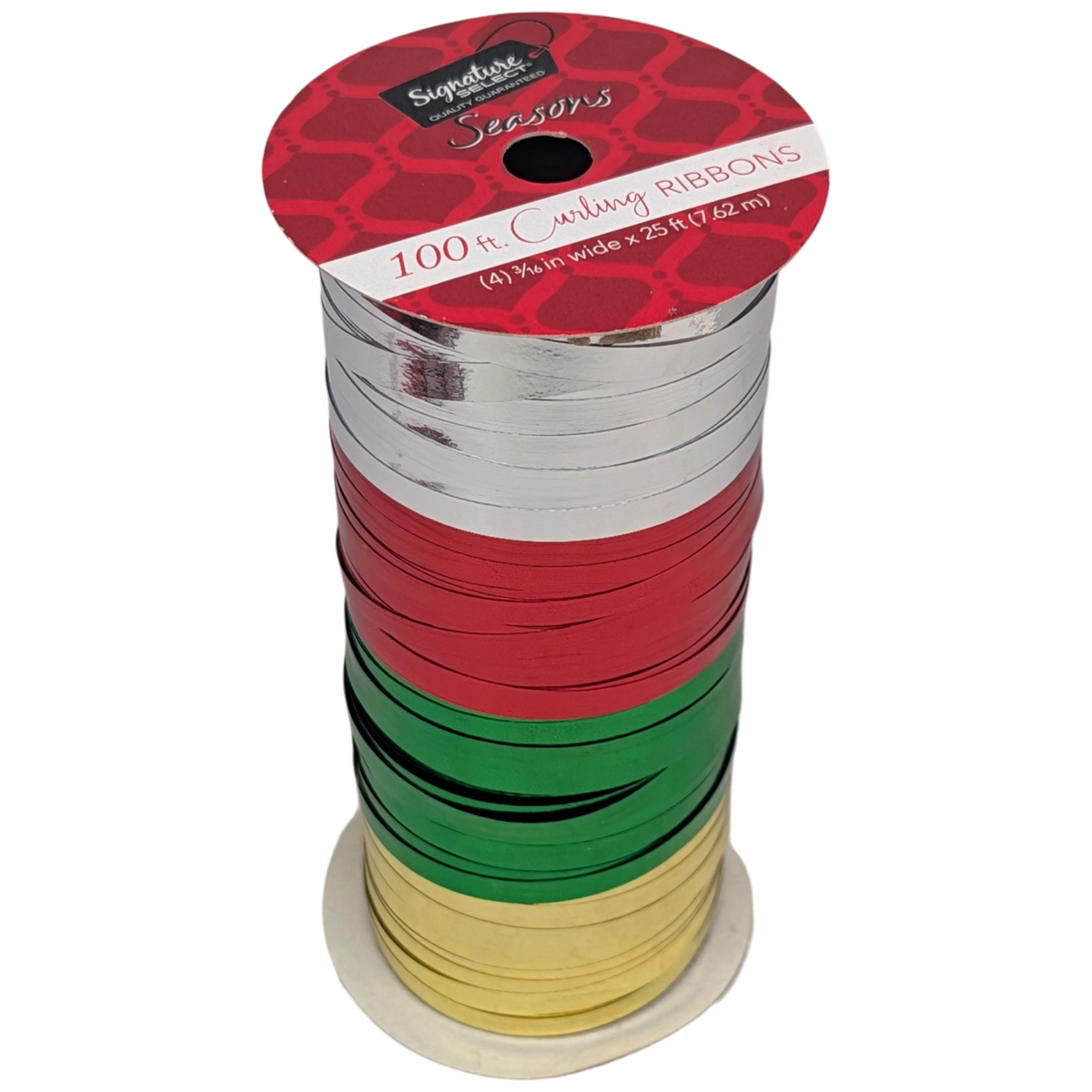 Seasons 100 ft. Curling Ribbon - Red, Green, Gold & Silver