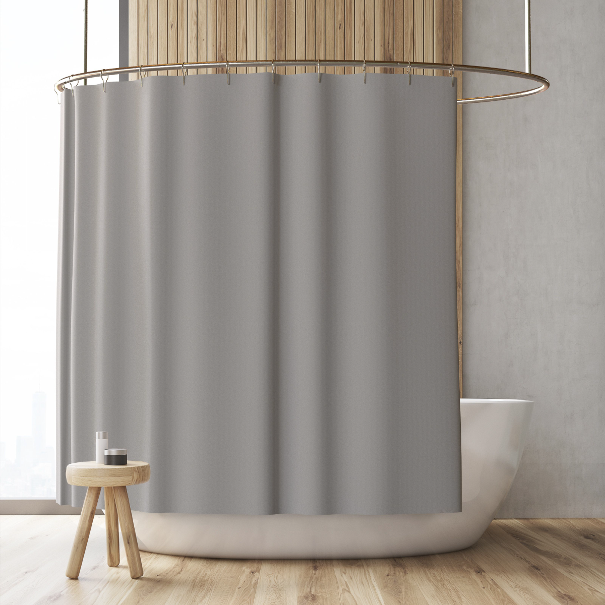 Shower Curtain - Fabric - Gray by Homeportonline