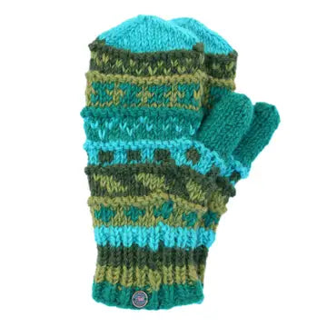 Patterned Mittens-Pure Wool-Knitted