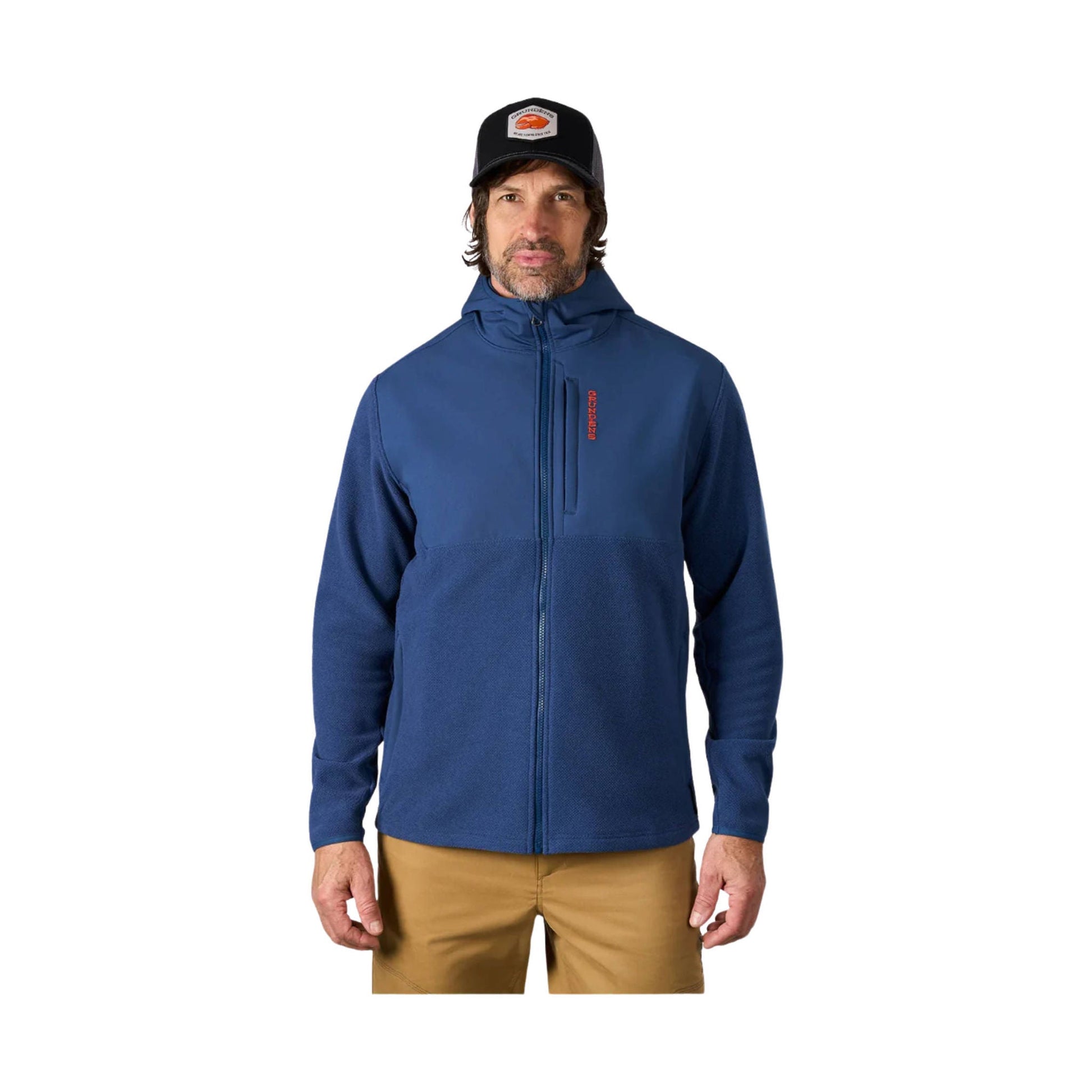 Grundens Men's Bering Fleece Pro Full Zip Hoodie - Blue Abyss by Lenny's Shoe & Apparel