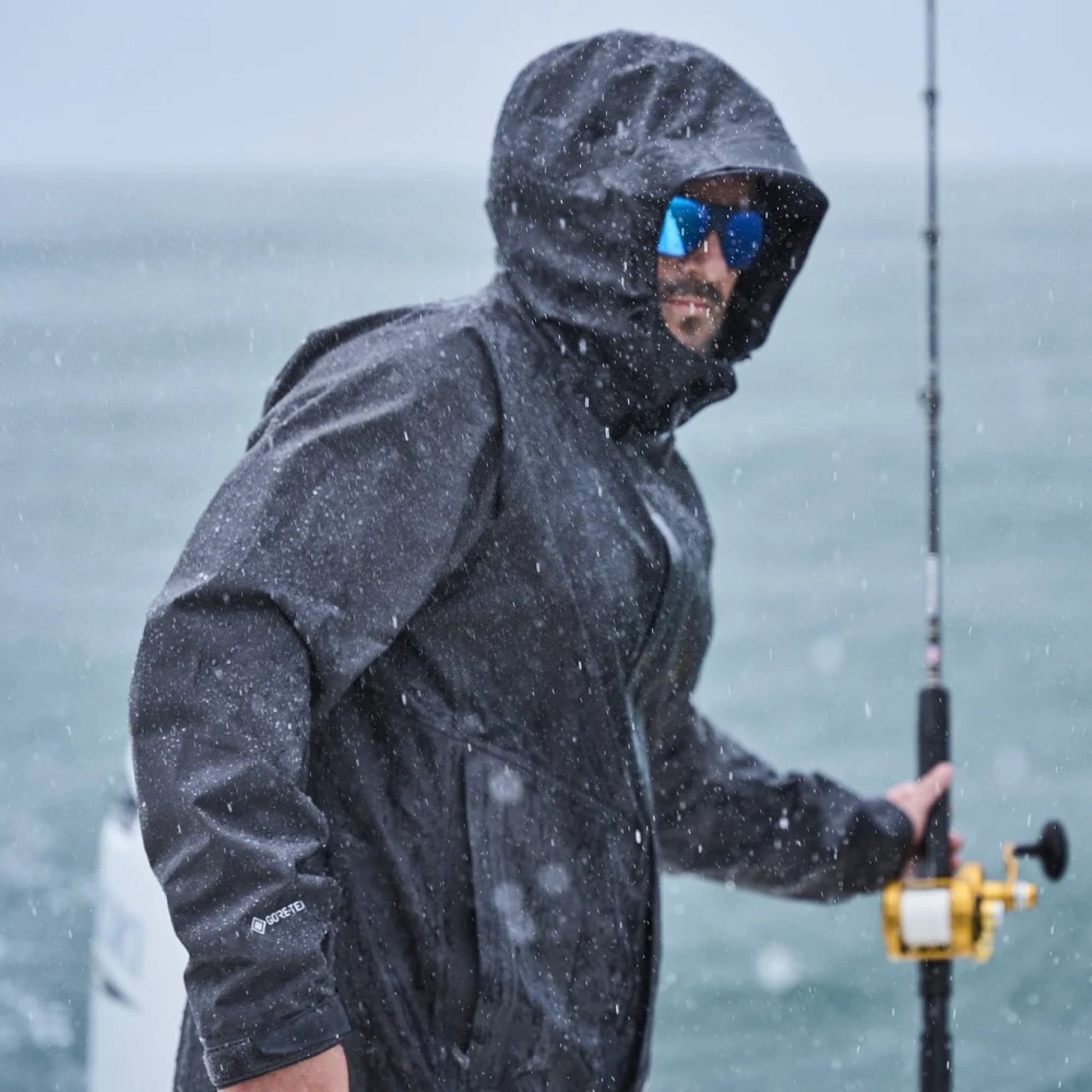 Grundens Men's Charter Gore Tex Rain Jacket - Anchor by Lenny's Shoe & Apparel