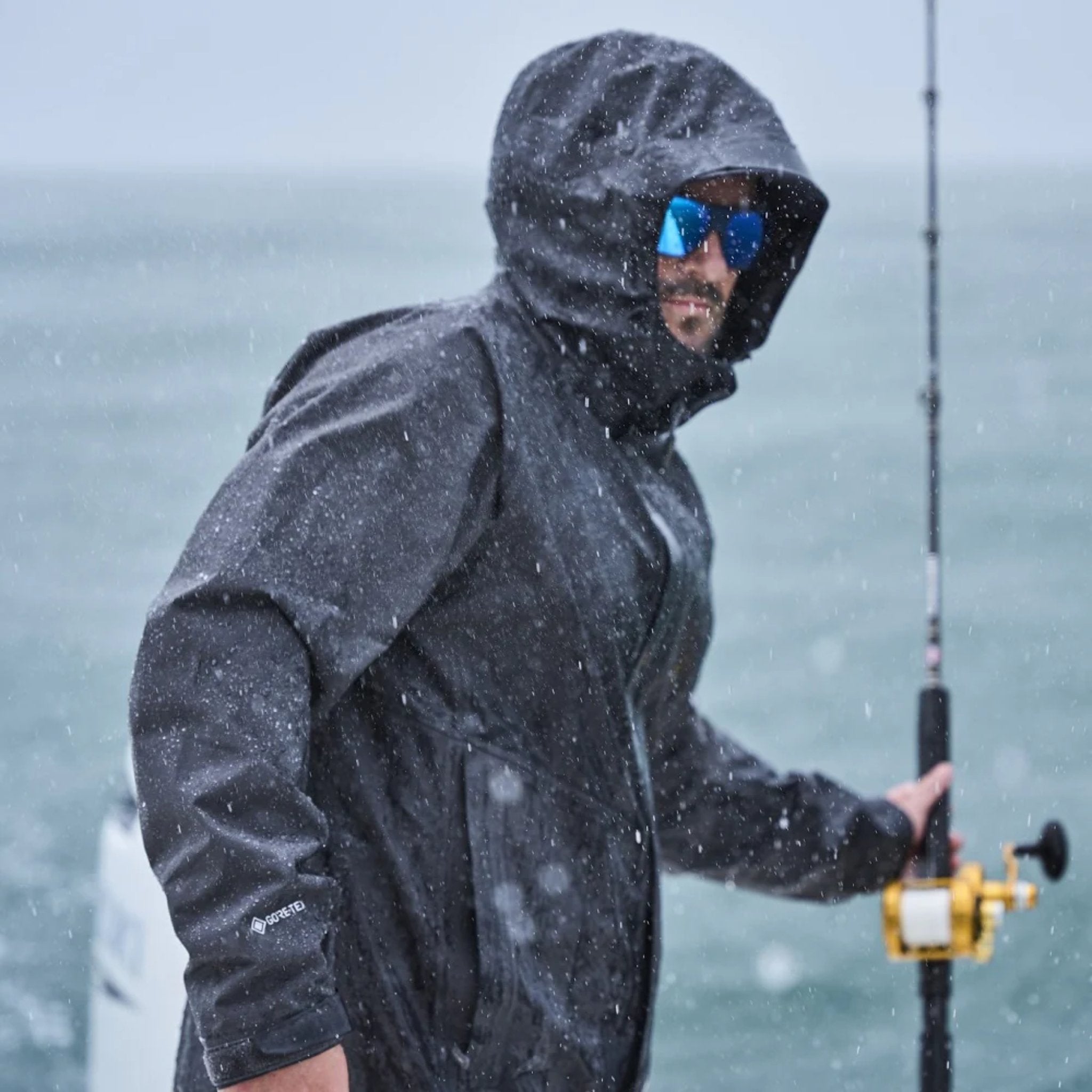 Grundens Men's Charter Gore Tex Rain Jacket - Anchor by Lenny's Shoe & Apparel