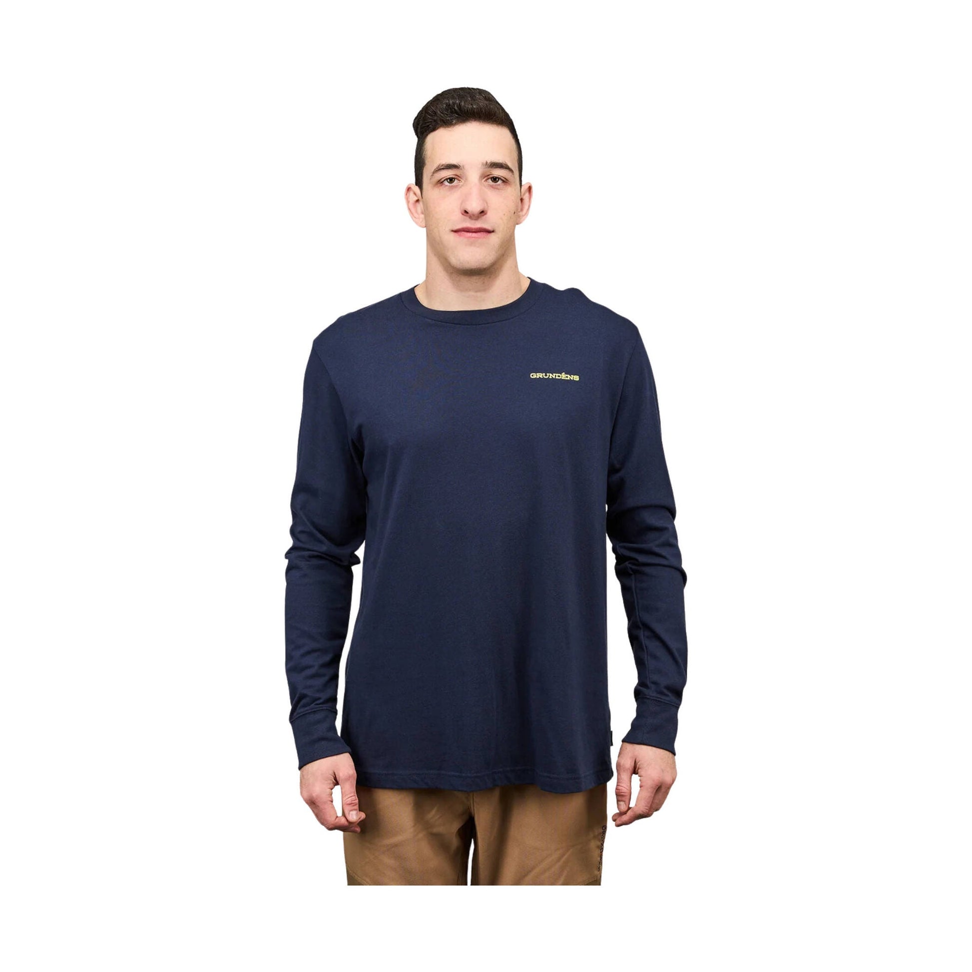 Grundens Men's Commercial Boat Long Sleeve T Shirt - Dark Navy by Lenny's Shoe & Apparel