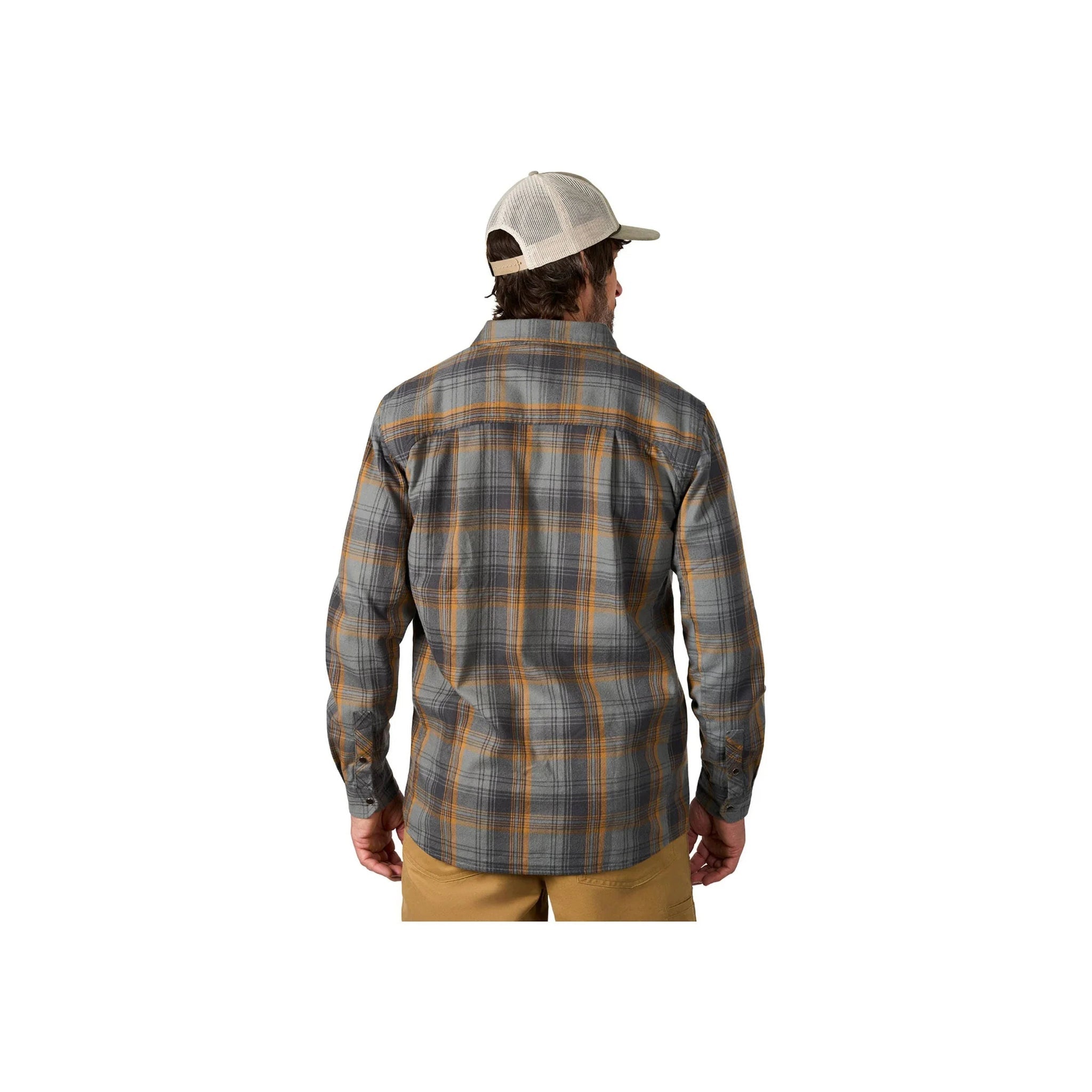 Grundens Men's Dispatch Flannel Shirt - Smoke Plaid by Lenny's Shoe & Apparel