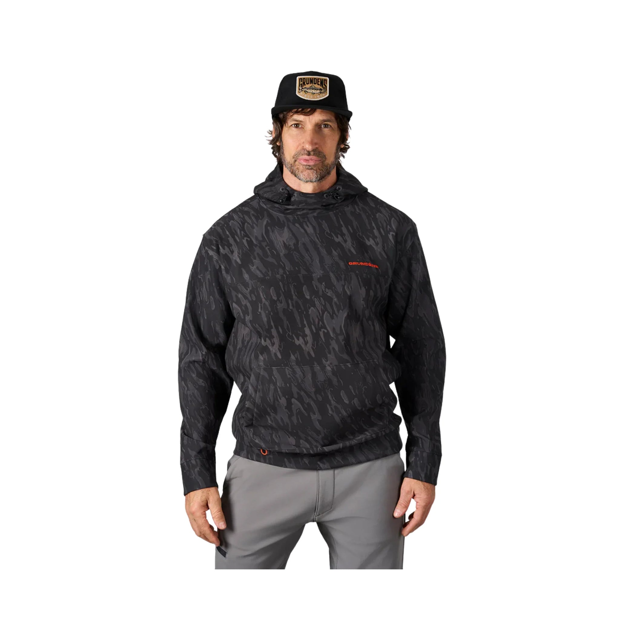 Grundens Men's Kryall Hoodie - Blackbeard Camo by Lenny's Shoe & Apparel