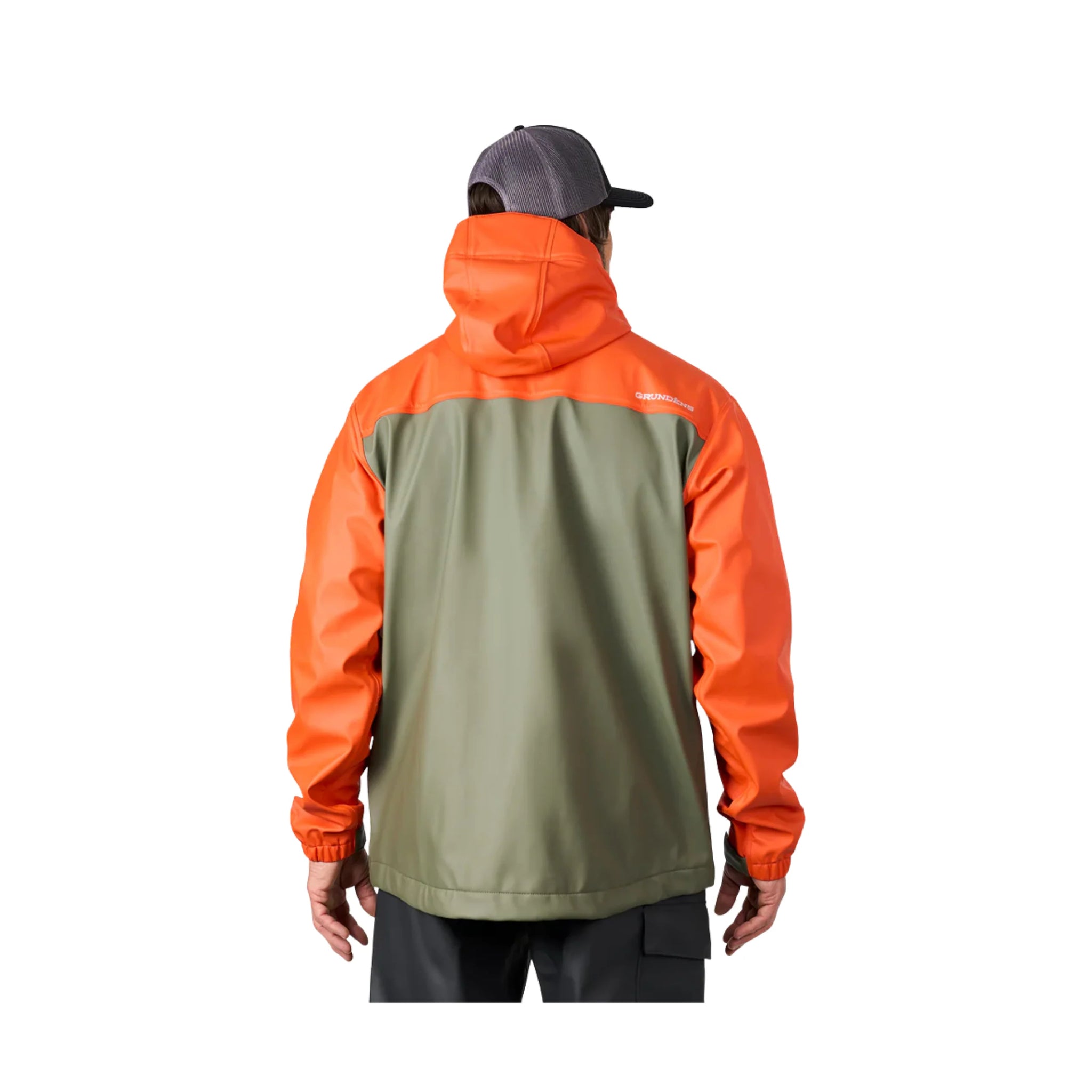 Grundens Men's Neptune Thermo Rain Jacket - Orange/Olive by Lenny's Shoe & Apparel