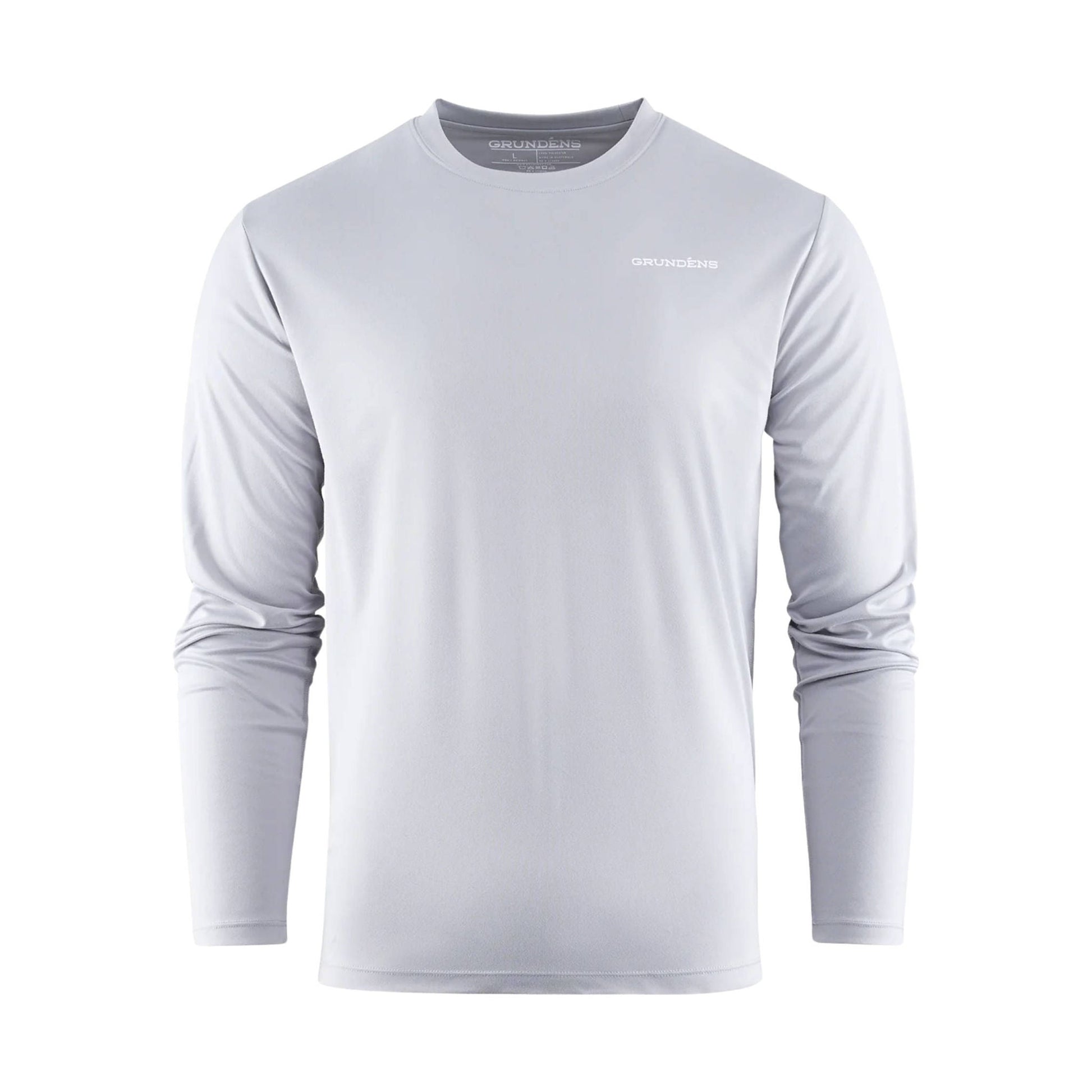 Grundens Men's Striped Bass Long Sleeve Tech Tee - Steel Grey by Lenny's Shoe & Apparel