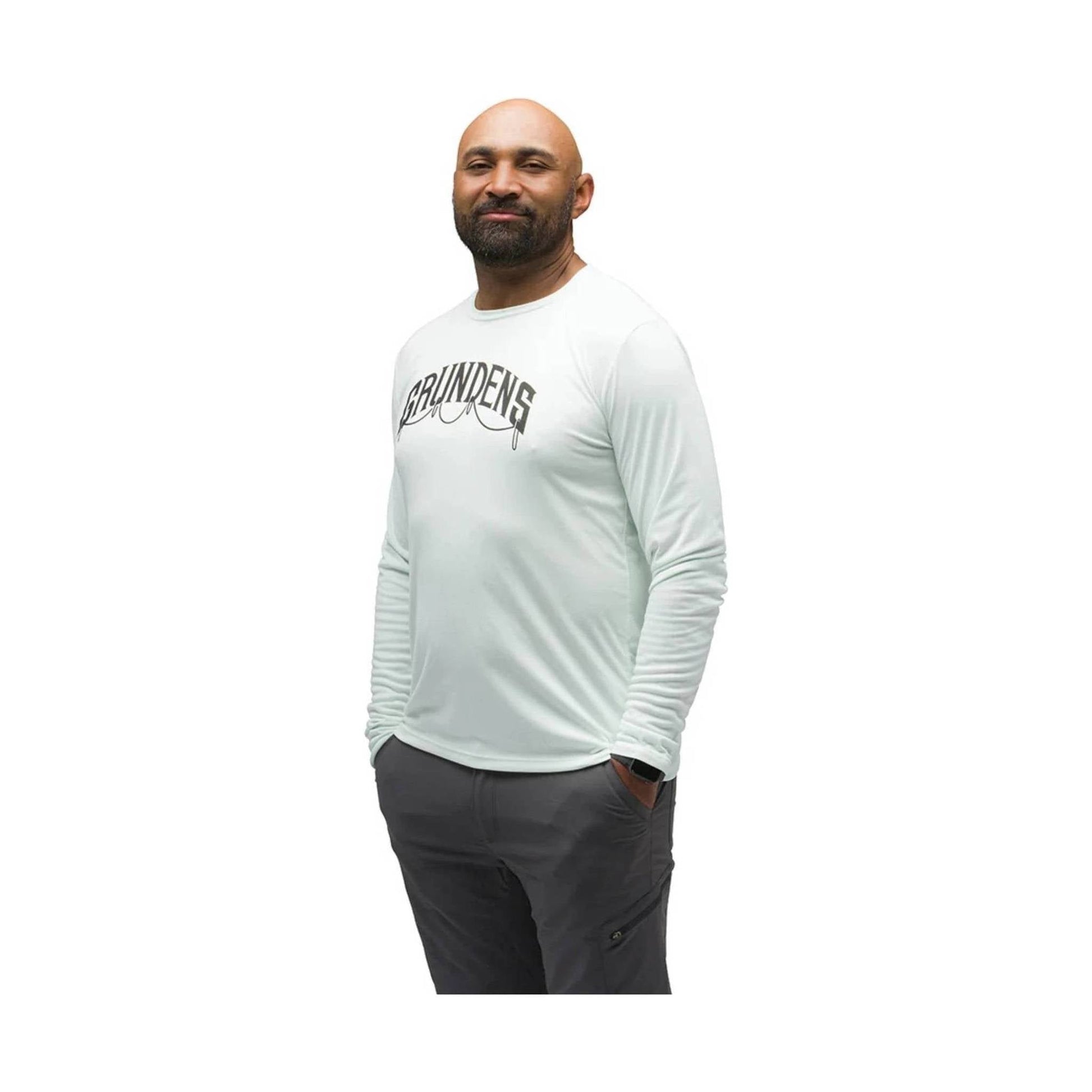 Grundens Men's Tuna Long Sleeve Tech Tee - Wan Blue by Lenny's Shoe & Apparel