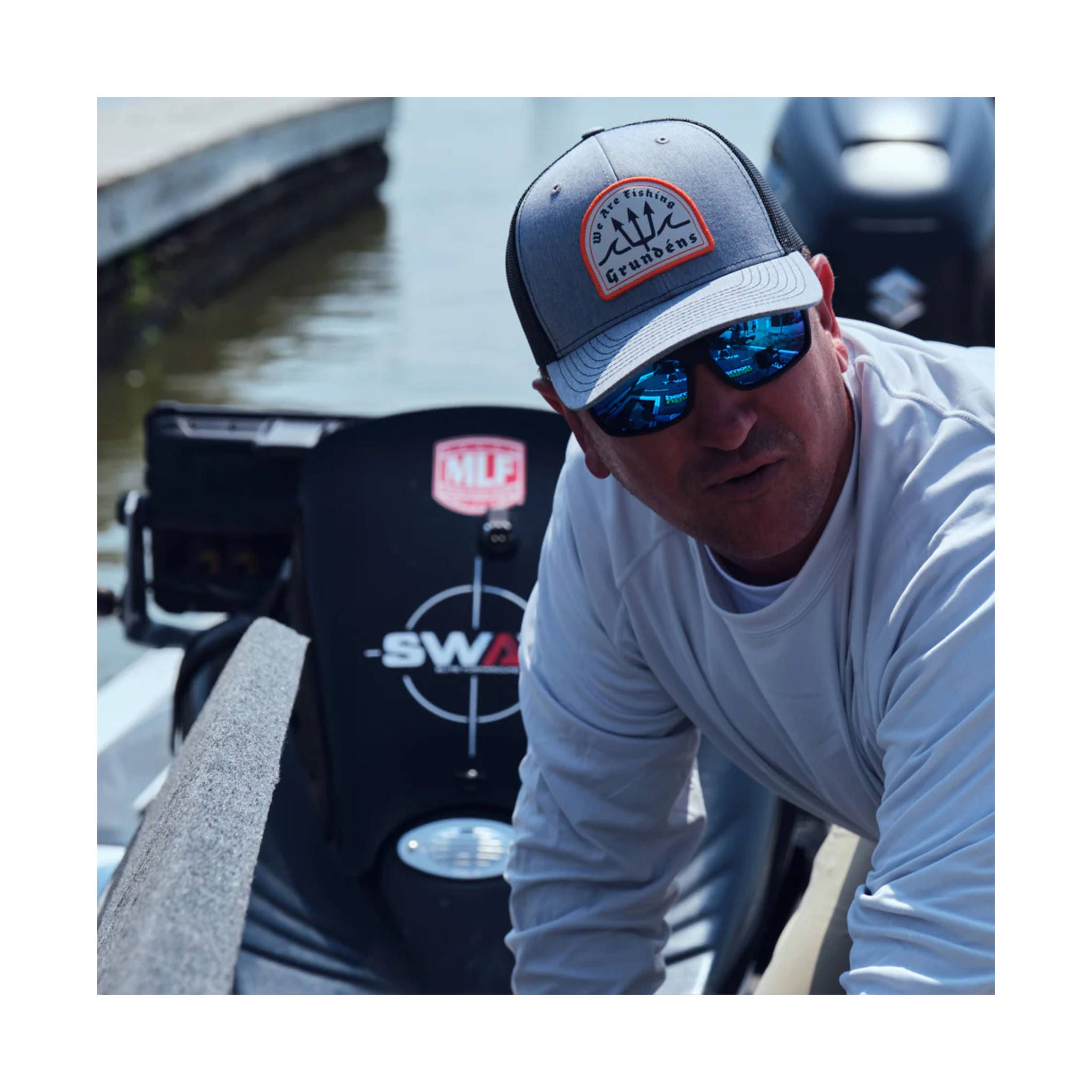 Grundens Poseidon Trucker Hat - Heather Grey/Black by Lenny's Shoe & Apparel