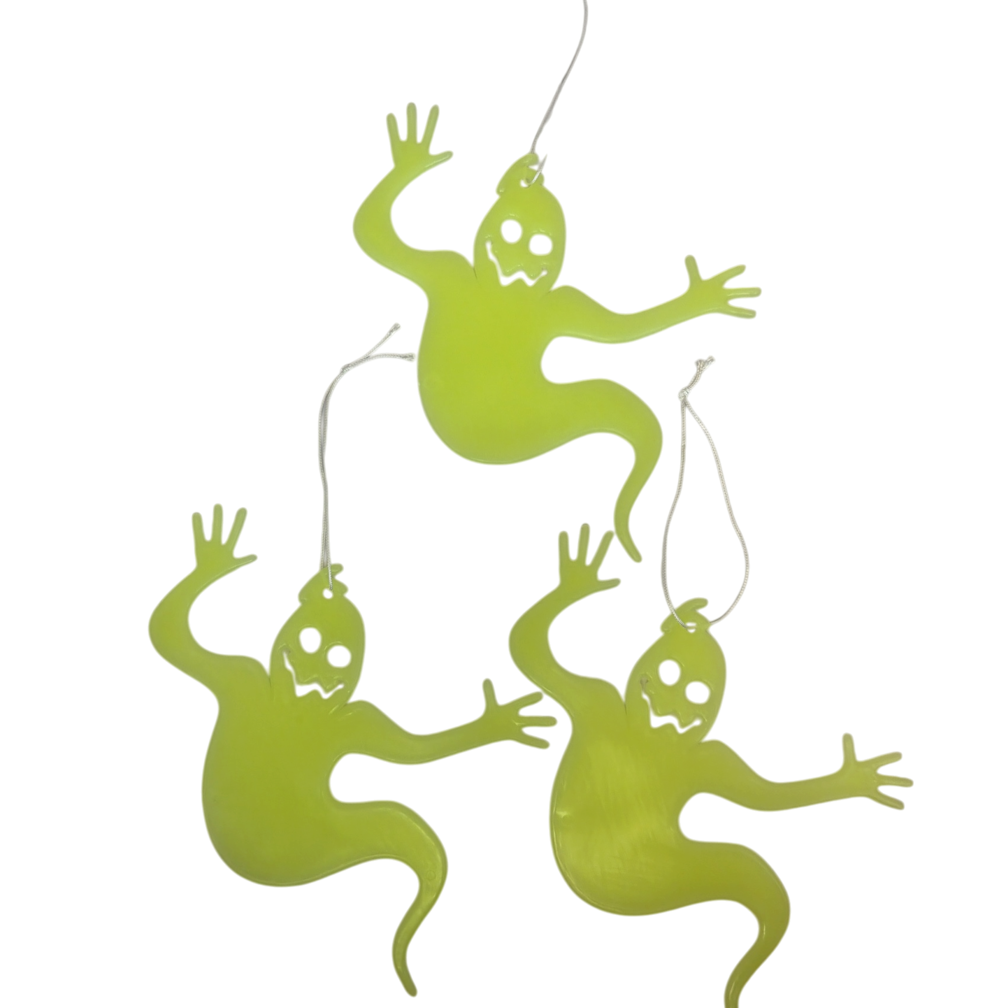 Glow In The Dark Halloween Hanging Ghost - Set of 3