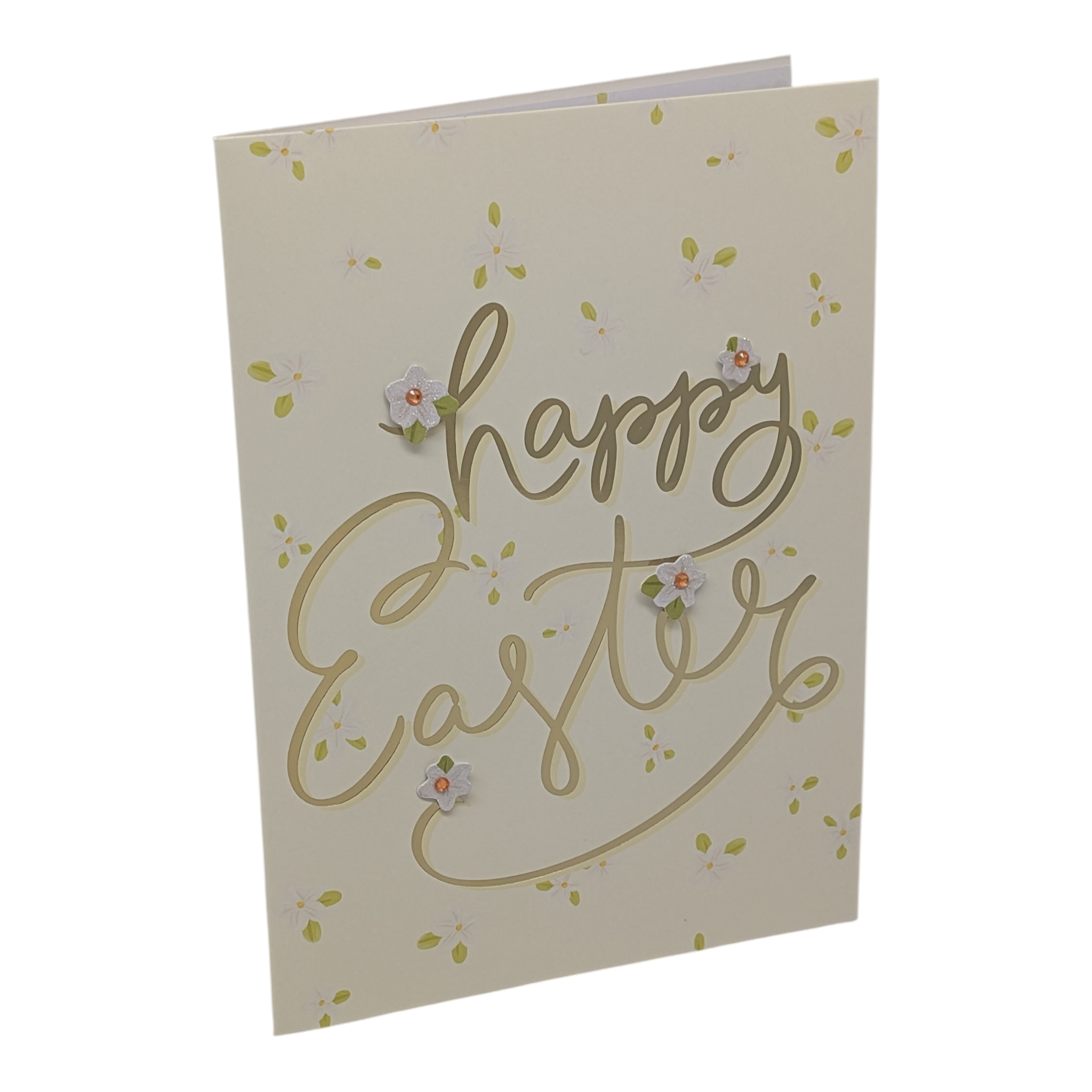Gold Script Happy Easter Card