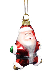 3 Inch Boxed Glass Ornament - Startled Santa