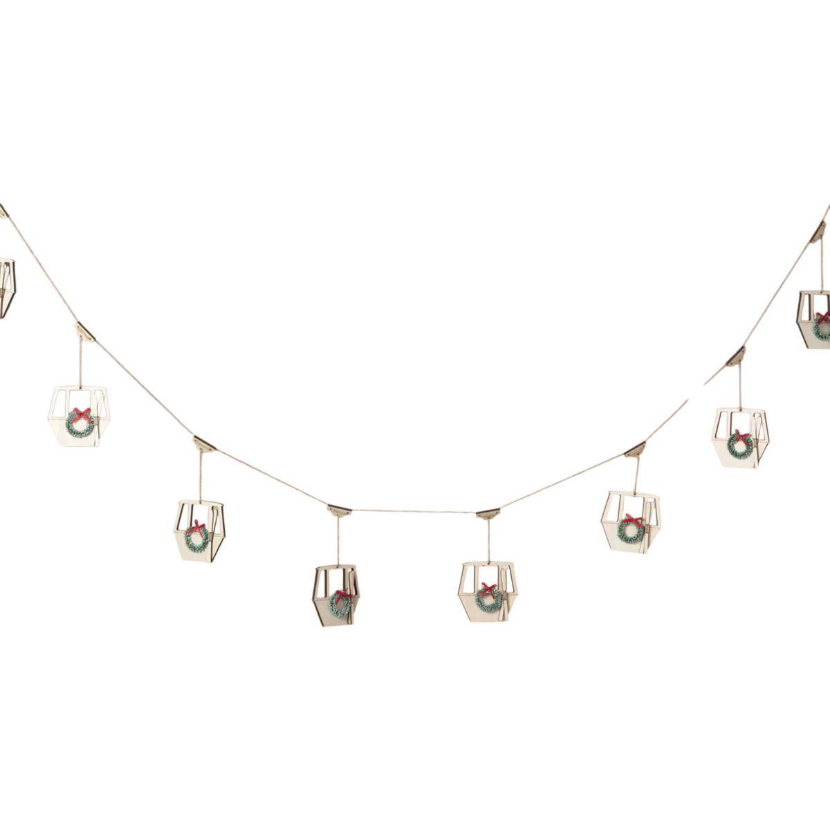 Wood Holiday Gondola Garland - 77 Inches long