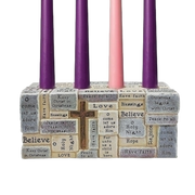 Resin Stone Block Advent Candle Holder