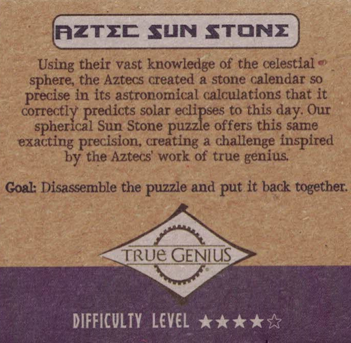 Aztec Sun Stone - Wooden Puzzle