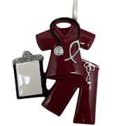 Occupation Scrubs Ornament - Burgundy