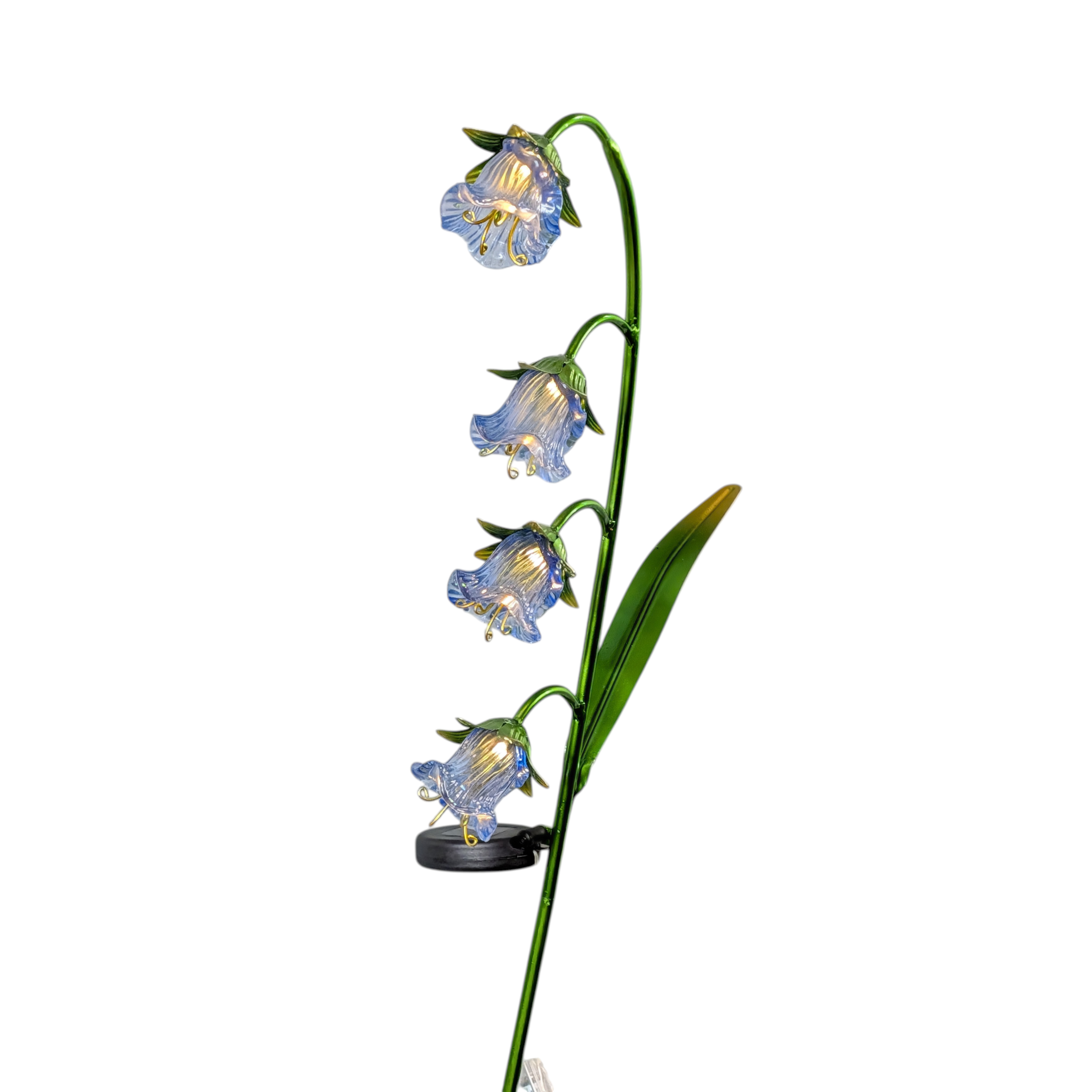 Solar Lighted Glass Flower 40" Stake -
