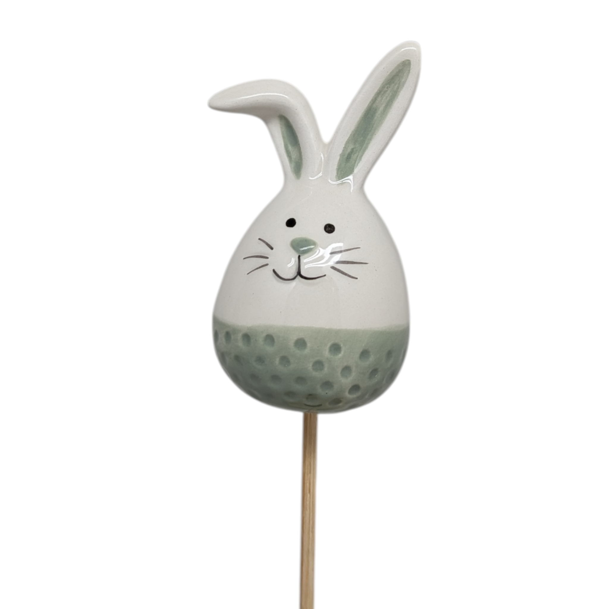 Ceramic Easter Bunny Floral Pick - Sage