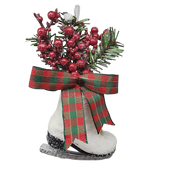 Floral Ice Skate Ornament -