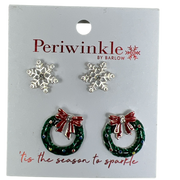 Snowflake and Wreath Duo Earrings