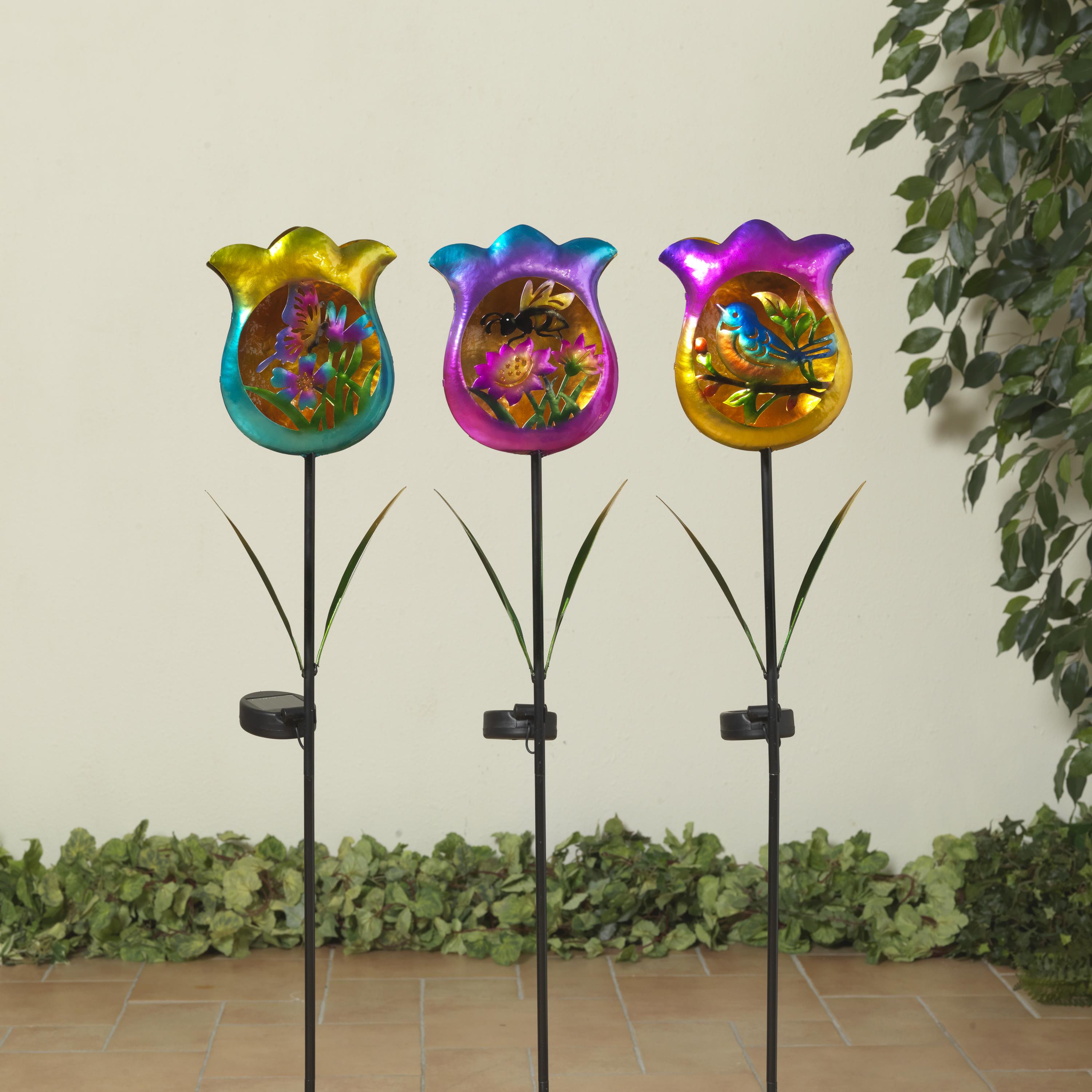 Solar-Powered Tulip Garden Stake -