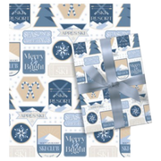 Après Ski Lodge Wrap (Navy and Sky) - 80 Sq. Feet