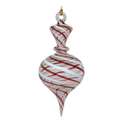 Red & White Swirl Finial Ornament