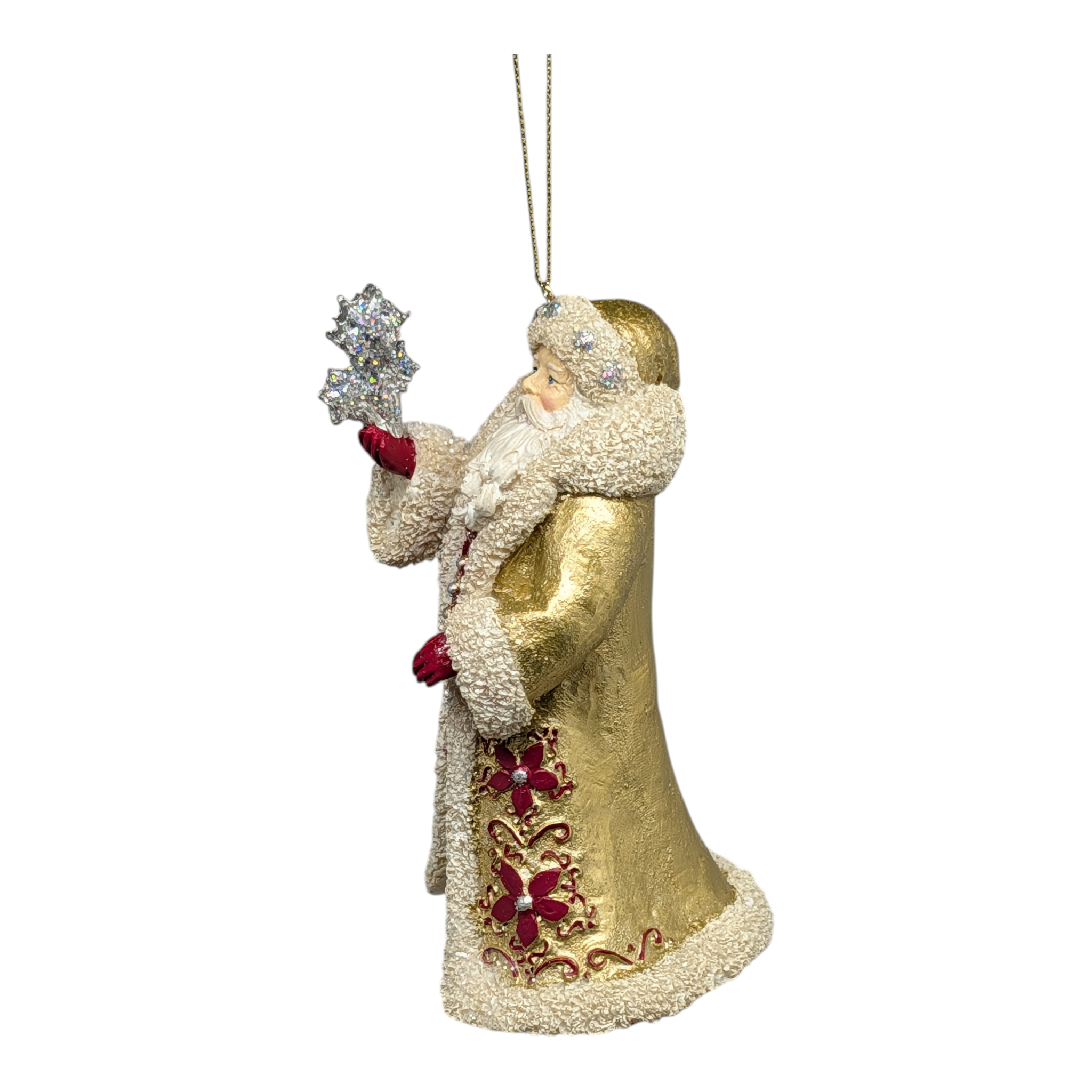 Holiday Diamonds Standing Santa with Snowflake Bouquet