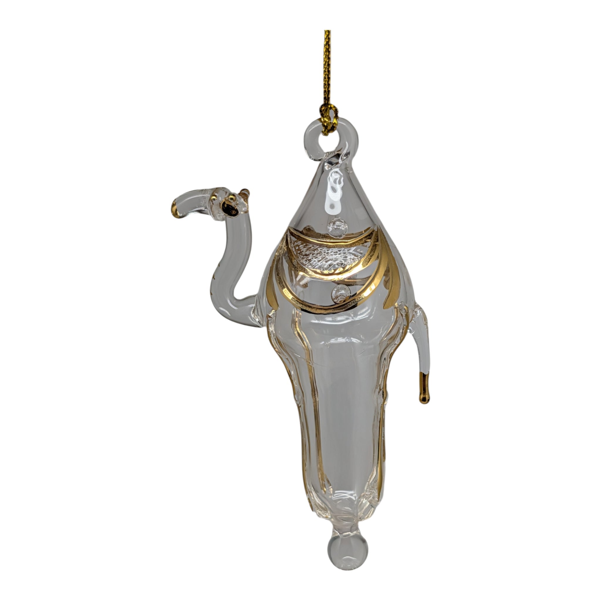 Clear and Gold Camel Ornament
