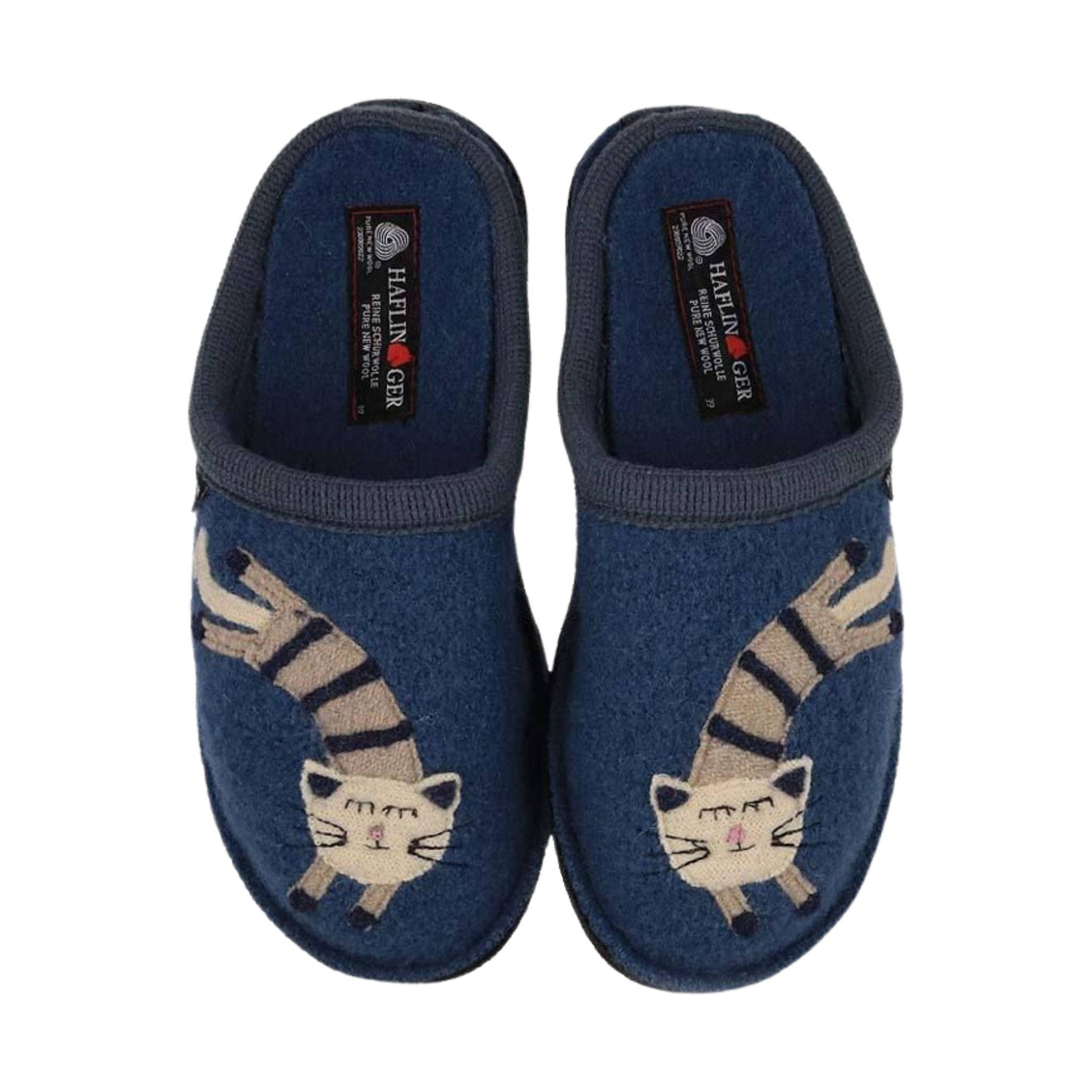 Haflinger Katze Slippers - Blue by Lenny's Shoe & Apparel