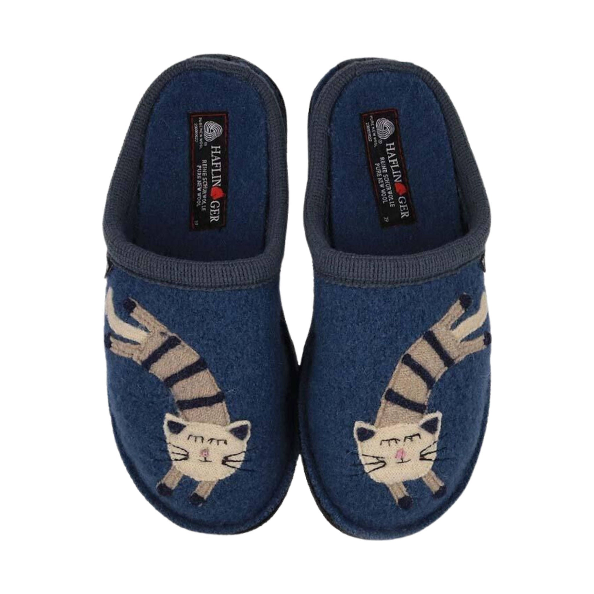 Haflinger Katze Slippers - Blue by Lenny's Shoe & Apparel