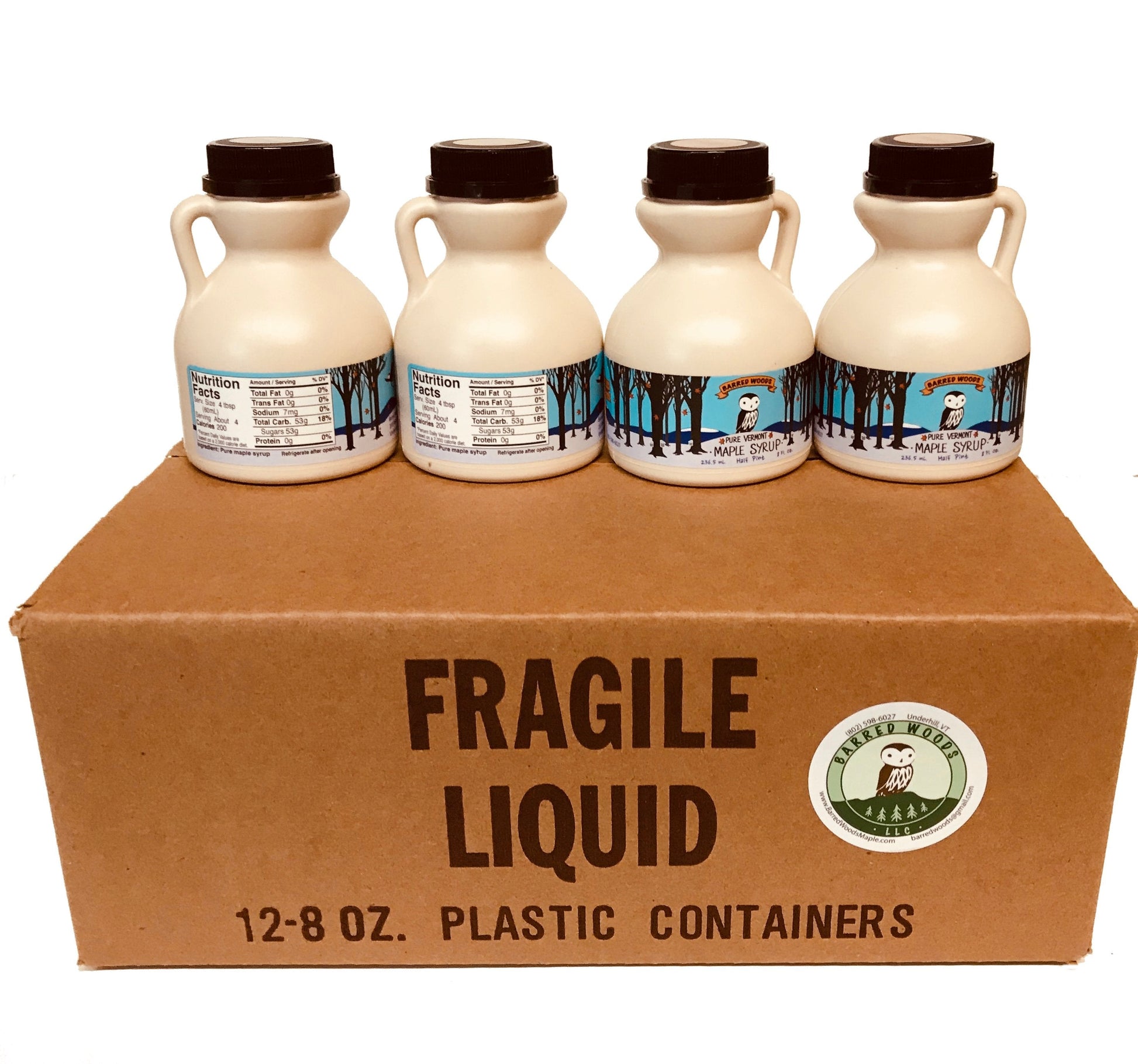 Case of 12 1/2 Pint Jugs, Perfect for Favors or to Say Thanks by Barred Woods Maple