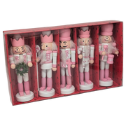 Pink And White Nutcracker Ornament - Set Of 5