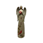 Cardinal And Heart Angel Figurine