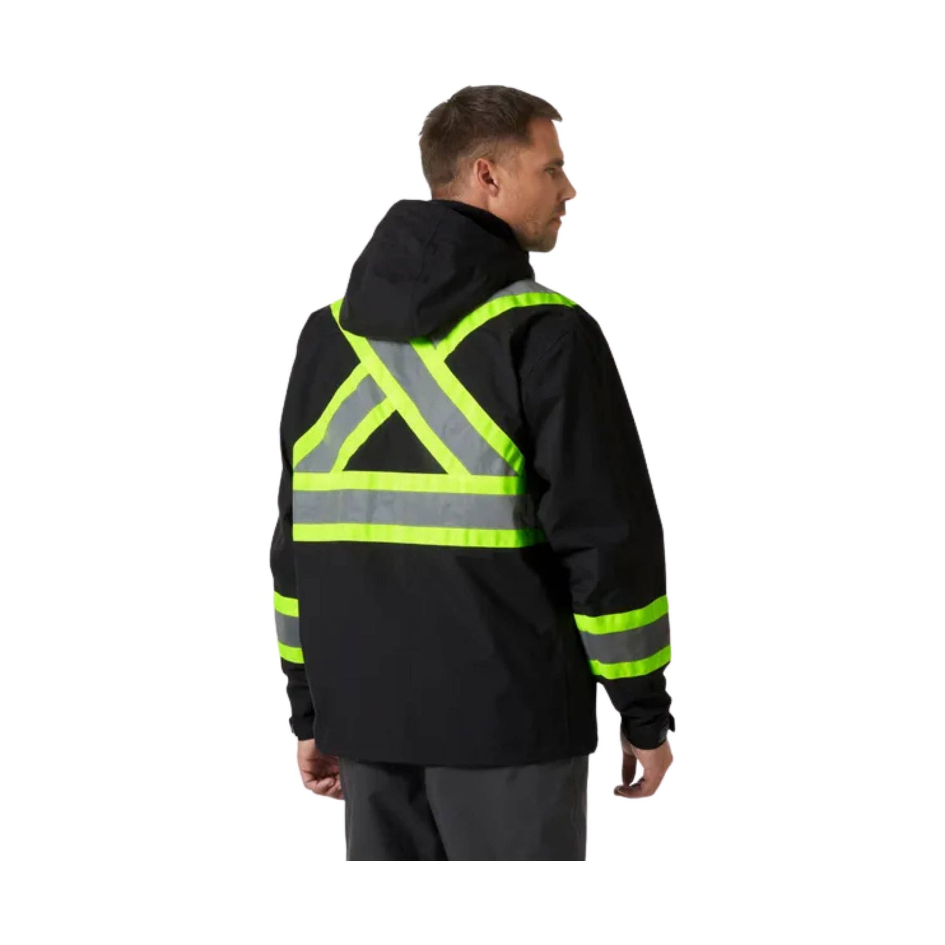 Helly Hansen Men's Alta Hi Vis Waterproof Shell CSA Jacket - Ebony by Lenny's Shoe & Apparel