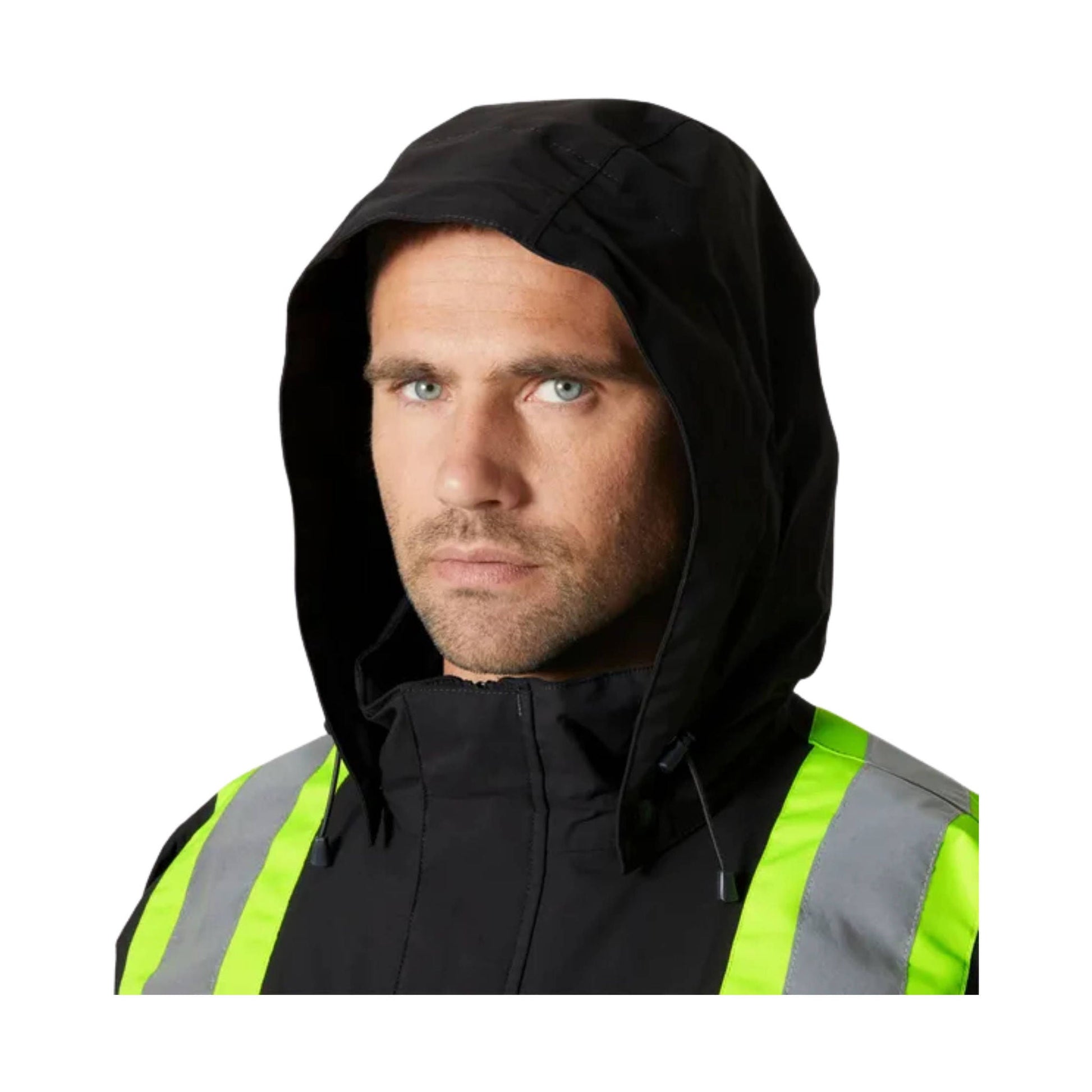 Helly Hansen Men's Alta Hi Vis Waterproof Shell CSA Jacket - Ebony by Lenny's Shoe & Apparel