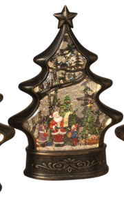 Illuminated Christmas Tree Water Globe  - Santa