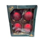 Krebs  Glass Ornament 4 pack - Red Velvet