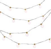 20' White Ball and Gold Cap Light Garland
